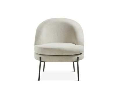 Designer armchair upholstered in beige fabric - ABLAST BEIGE