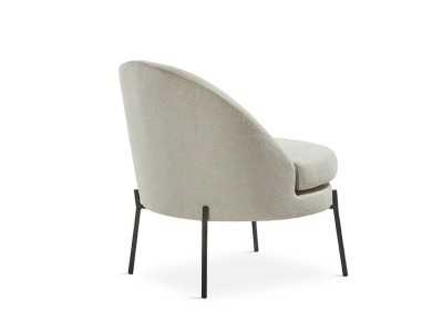 Designer armchair upholstered in beige fabric - AALST BEIGE Designer armchair upholstered in beige fabric - AALST BEIGE