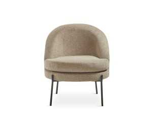Designer armchair upholstered in taupe fabric - AALST TAUPE 2