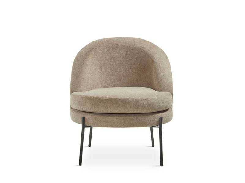 Designer armchair upholstered in taupe fabric - AALST TAUPE