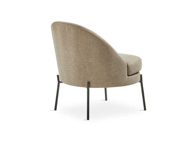Designer armchair upholstered in taupe fabric - WILSON TAUPE