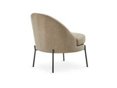 Designer armchair upholstered in taupe fabric - AALST TAUPE Designer armchair upholstered in taupe fabric - AALST TAUPE