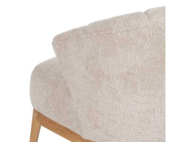 Fauteuil en tissu avec piètement en bois d'hévéa - ASAPH