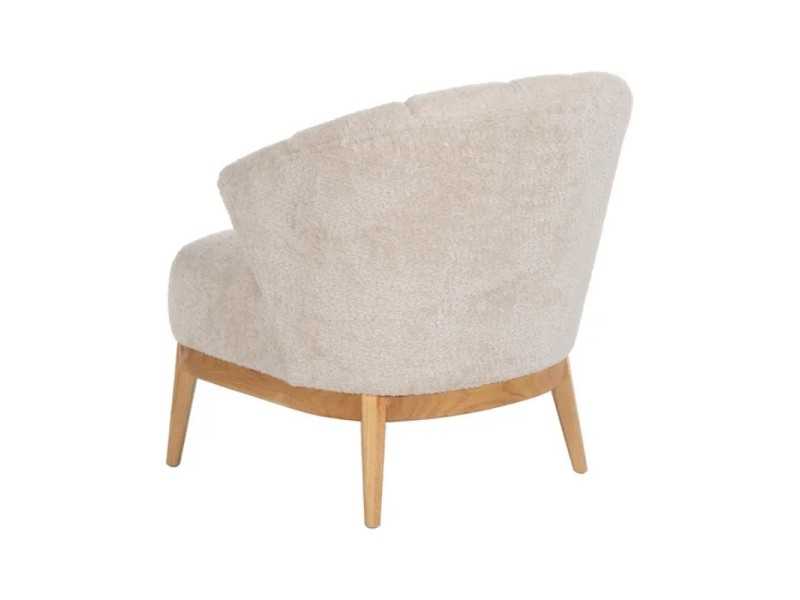 Fauteuil en tissu avec piètement en bois d'hévéa - ASAPH