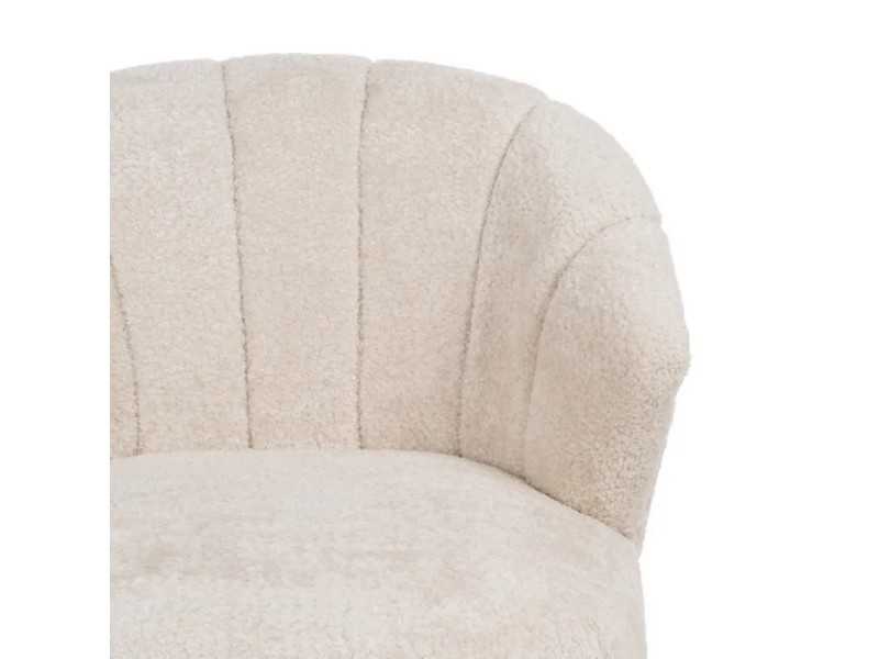 Fauteuil en tissu avec piètement en bois d'hévéa - ASAPH