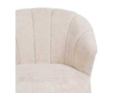 Sillón tapizado en tela y base de madera de caucho - ASAPH Sillón tapizado en tela y base de madera de caucho - ASAPH