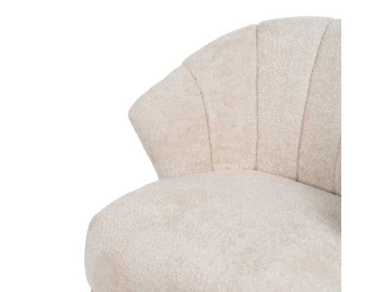Fauteuil en tissu avec piètement en bois d'hévéa - ASAPH