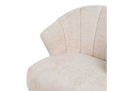Sillón tapizado en tela y base de madera de caucho - ASAPH Sillón tapizado en tela y base de madera de caucho - ASAPH