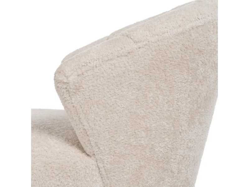 Fauteuil en tissu avec piètement en bois d'hévéa - ASAPH