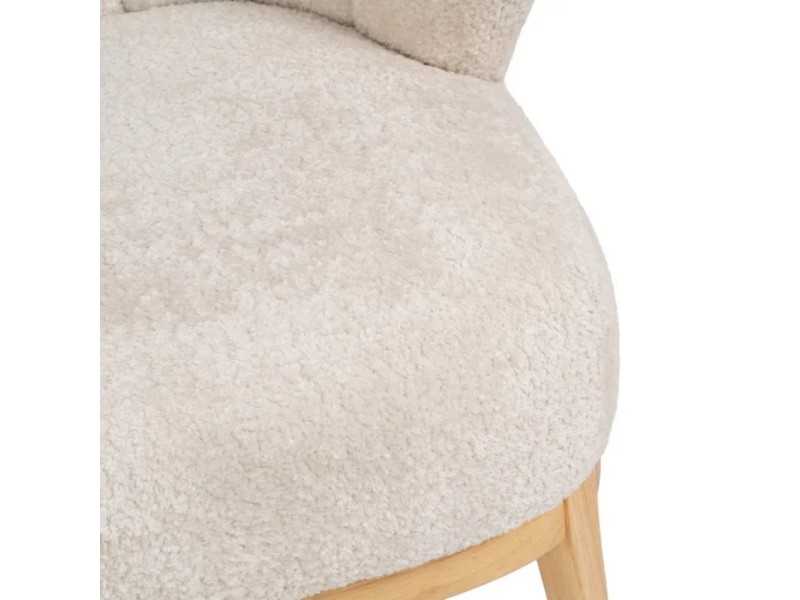 Fauteuil en tissu avec piètement en bois d'hévéa - ASAPH