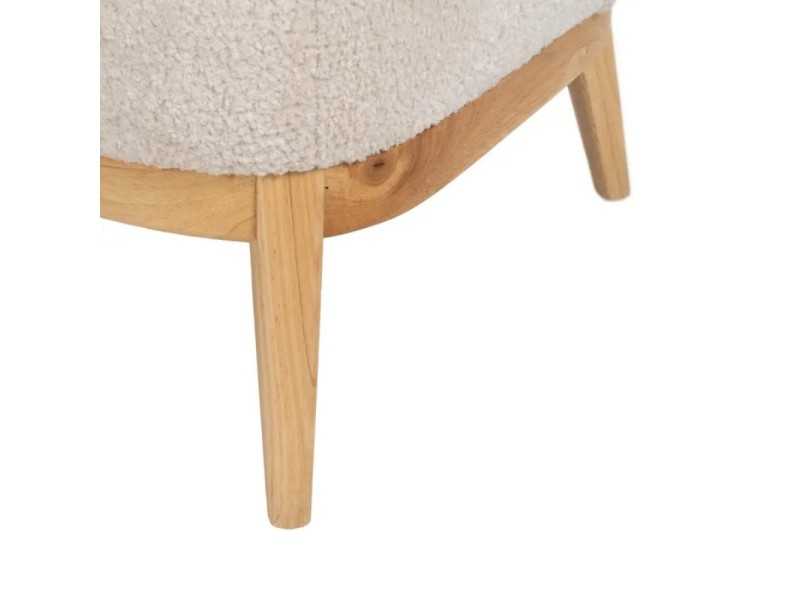 Fauteuil en tissu avec piètement en bois d'hévéa - ASAPH