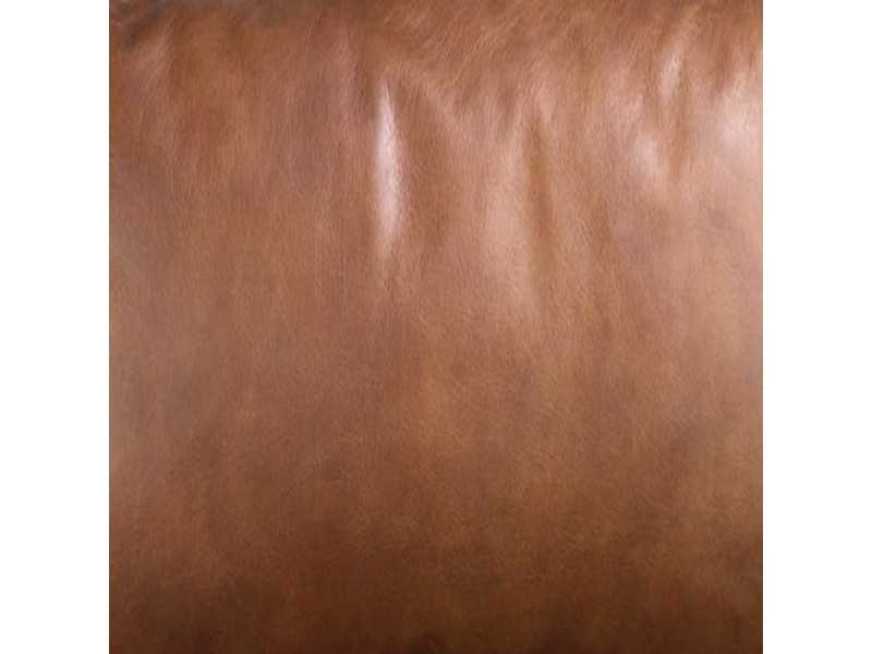 Modern designer armchair upholstered in genuine leather and stainless steel - GORDES