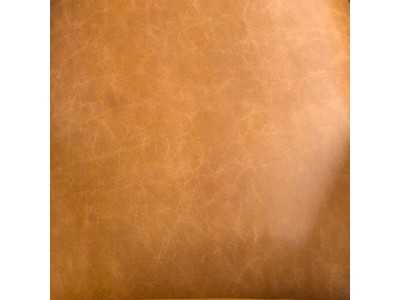 Modern designer armchair upholstered in genuine leather with gold stainless steel legs - AABERT