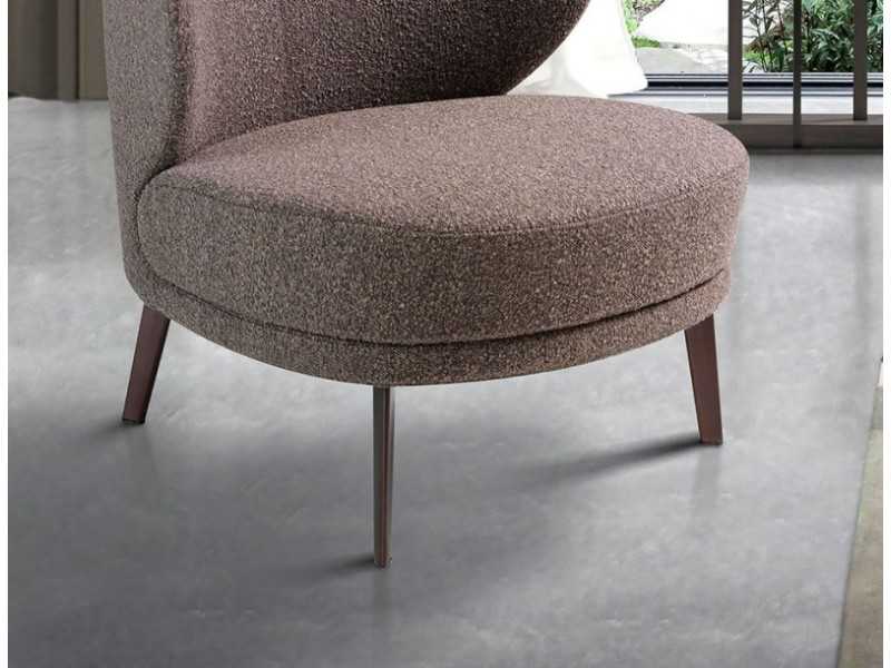 Sillón de diseño tapizado con patas en acero inoxidable - AIMÉE
