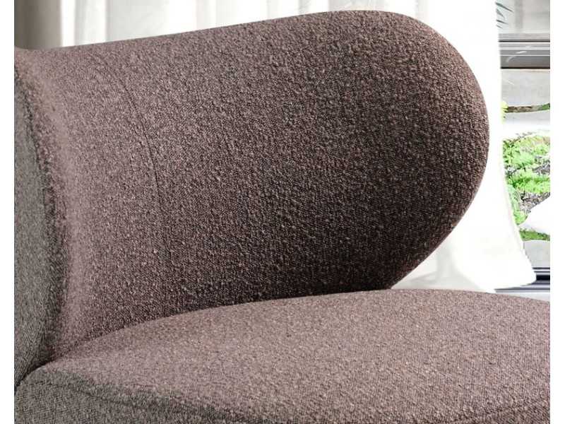 Fauteuil design tapissé avec pieds en acier inoxydable - AIMÉE