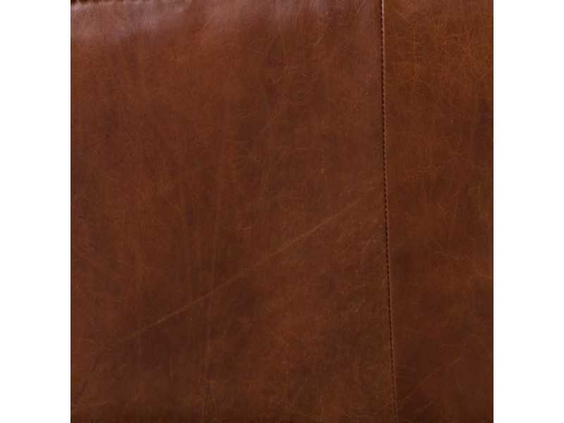 Vintage design armchair upholstered in genuine leather - BOURBON