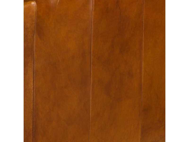 Classic Chester armchair upholstered in genuine leather with casters - ARIZONA