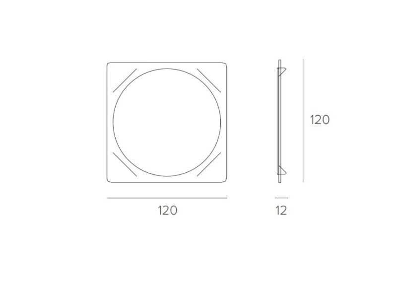 Square tempered glass mirror - ADAMO