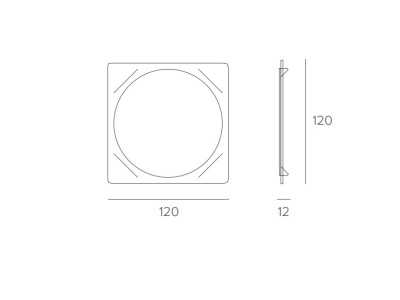 Miroir carré en verre trempé - ADAMO