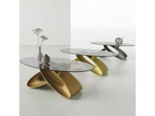 Italian design coffee table with tempered glass top - ALESSANDRO 2
