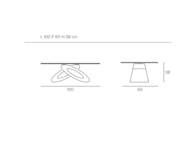 Italian design coffee table with tempered glass top - ALESSANDRO
