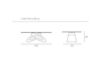 Italian design coffee table with tempered glass top - ALESSANDRO