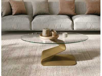 Italian-designed coffee table with tempered glass or porcelain marble top - ADALGISA Italian-designed coffee table with tempered glass or porcelain marble top - ADALGISA