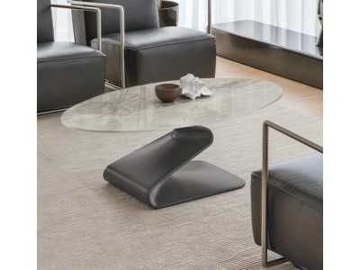 Italian-designed coffee table with tempered glass or porcelain marble top - ADALGISA Italian-designed coffee table with tempered glass or porcelain marble top - ADALGISA
