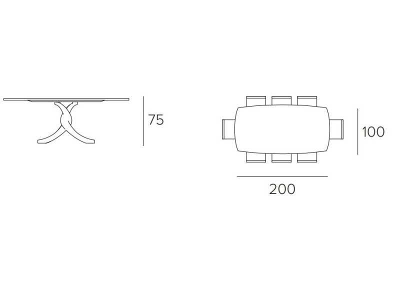 Table fixe design italien avec plateau en verre ou en marbre porcelaine - AALMA VERRE
