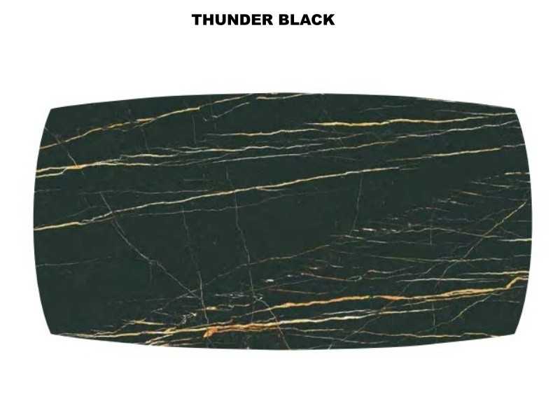 Italian design fixed table with glass or porcelain marble top - AALMA VERRE