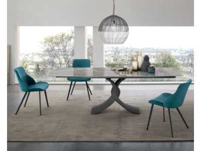 Italian-designed extendable table with porcelain marble top - AALMA GIRO Italian-designed extendable table with porcelain marble top - AALMA GIRO