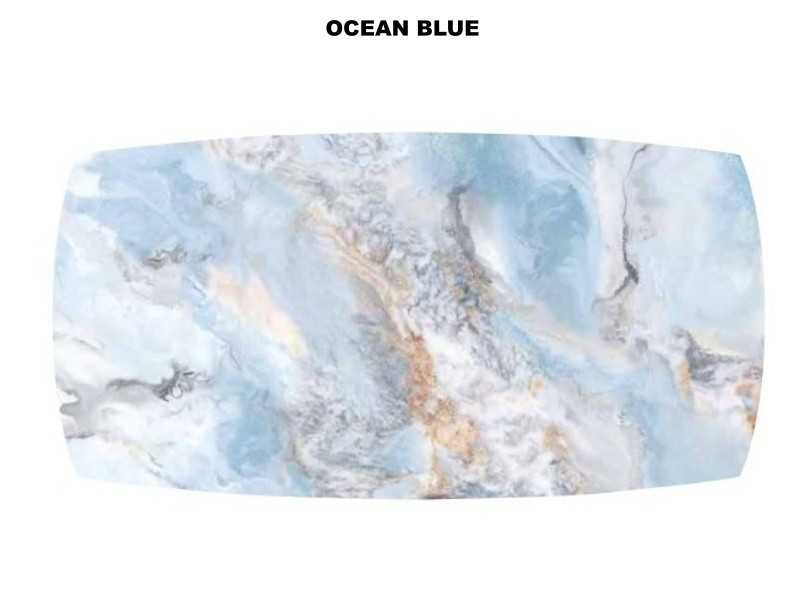 Mesa de diseño con tapa fija de cristal ondulado o mármol porcelánico - ALESSANDRO FIJA