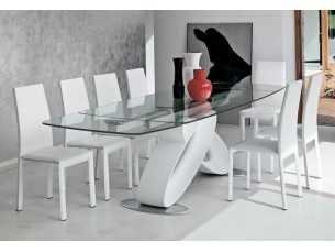 Designer table with extendable tempered glass top - ALESSANDRO VERRE 2