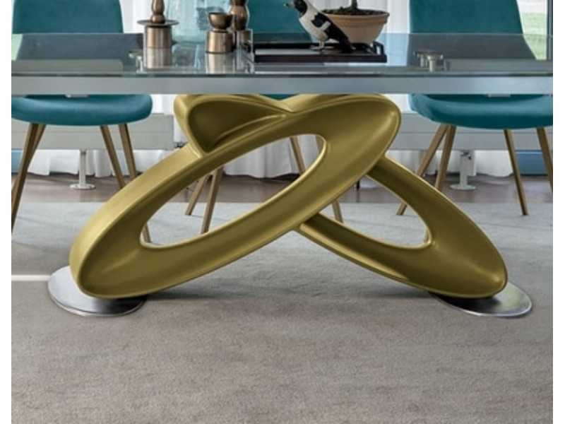 Mesa de diseño con tapa extensible de cristal templado - ALESSANDRO VERRE