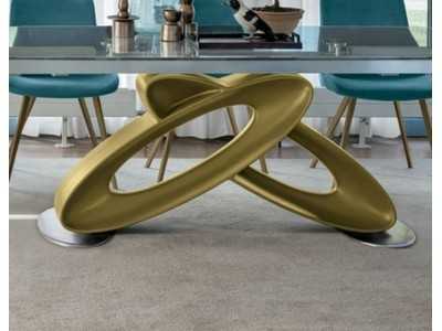 Designer table with extendable tempered glass top - ALESSANDRO VERRE