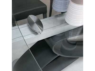 Designer table with extendable tempered glass top - ALESSANDRO VERRE
