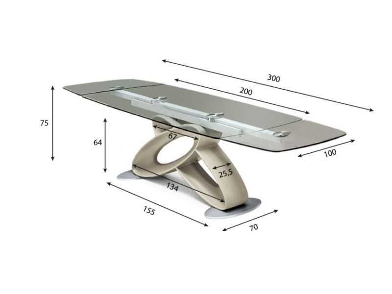 Mesa de diseño con tapa extensible de cristal templado - ALESSANDRO VERRE