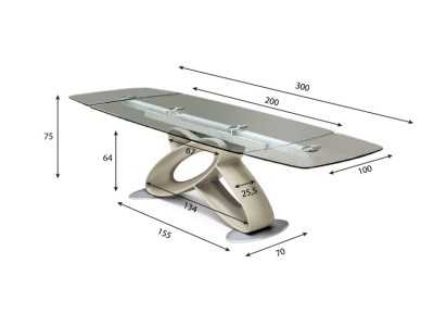 Designer table with extendable tempered glass top - ALESSANDRO VERRE