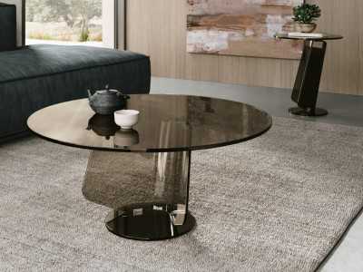 Table basse ronde en verre trempé - ADRIANO Table basse ronde en verre trempé - ADRIANO