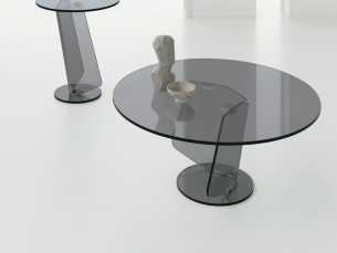Table basse ronde en verre trempé - ADRIANO 2