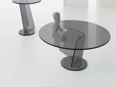 Table basse ronde en verre trempé - ADRIANO Table basse ronde en verre trempé - ADRIANO