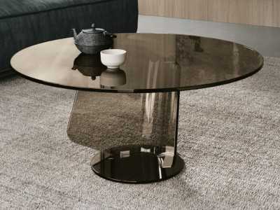 Table basse ronde en verre trempé - ADRIANO Table basse ronde en verre trempé - ADRIANO