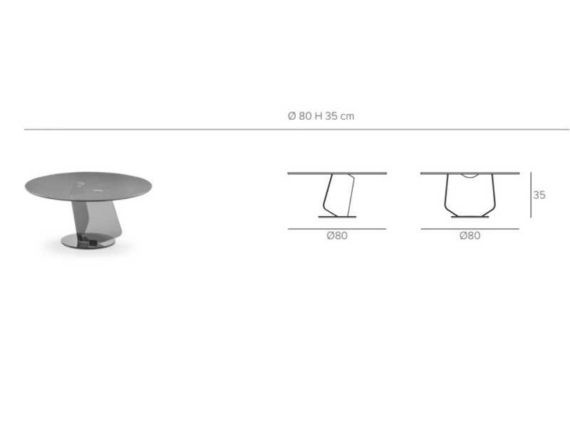 Round tempered glass coffee table - ADRIANO