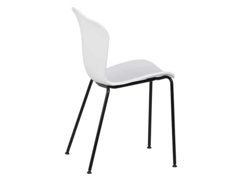 Outdoor chair in white polyurethane and iron legs - ALMA BLANCO