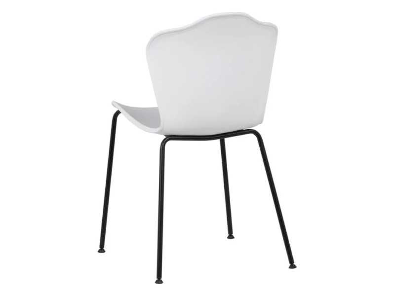Outdoor chair in white polyurethane and iron legs - ALMA BLANCO