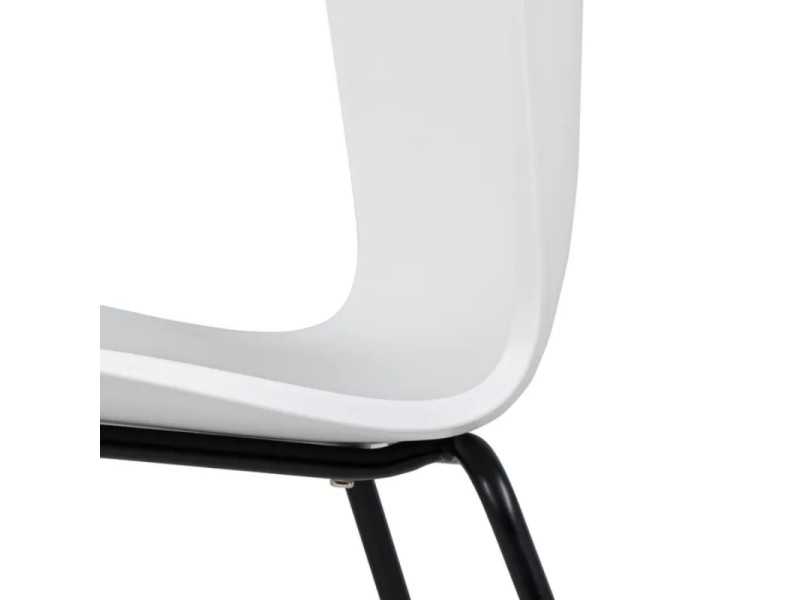 Outdoor chair in white polyurethane and iron legs - ALMA BLANCO