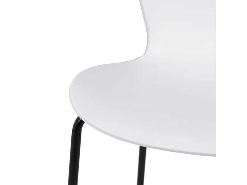 Outdoor chair in white polyurethane and iron legs - ALMA BLANCO