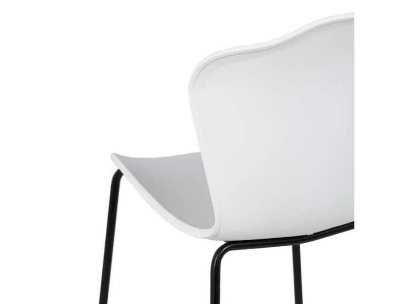 Outdoor chair in white polyurethane and iron legs - ALMA BLANCO