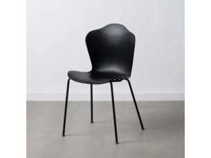 Outdoor chair in black polyurethane and iron legs - ALMA NEGRO
