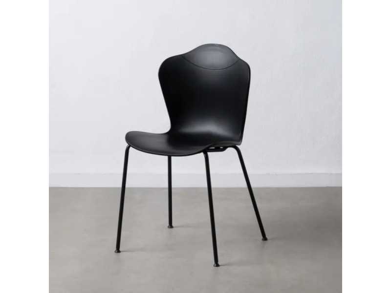 Outdoor chair in black polyurethane and iron legs - ALMA NEGRO